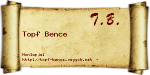 Topf Bence névjegykártya